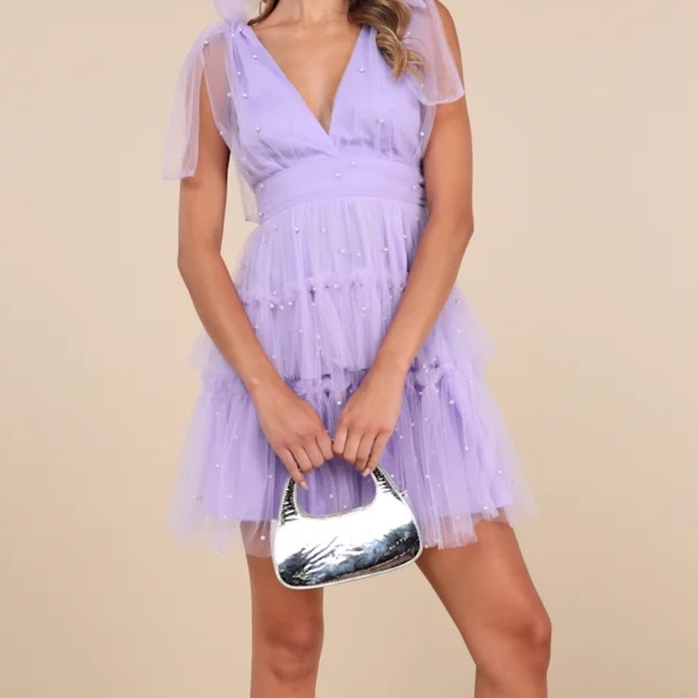 Lavender Tulle Mini Dress